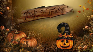 Trick Or Treat Autumn Scenery Wallpaper