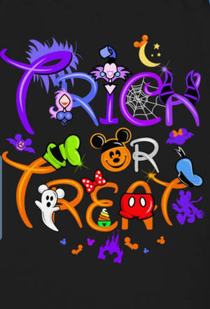 Trick Or Treat Cute Disney Halloween Wallpaper