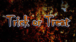 Trick Or Treat Orange Text Wallpaper