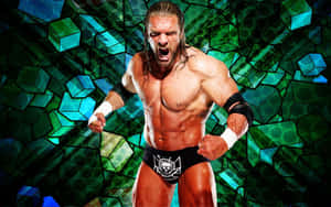 Triple H Abstract Green Mosaic Wallpaper