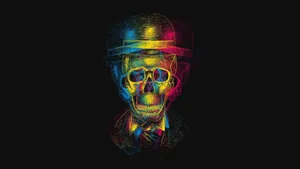 Trippy Dark Aesthetic Skull Wallpaper