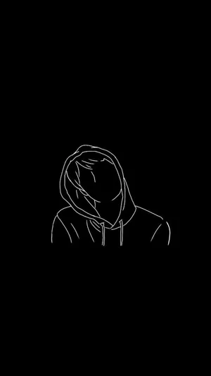 Trippy Dark Boy In Hoodie Wallpaper