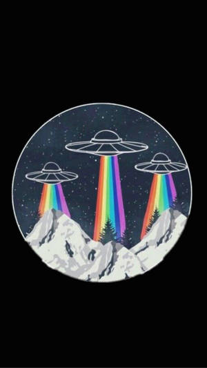 Trippy Ufo Aesthetic Lockscreen Wallpaper