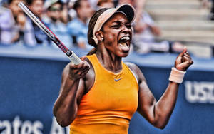 Triumph In Action: Sloane Stephens' Celebratory Fist Pump Wallpaper