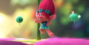 Trolls Poppy And The Green Balls Wallpaper