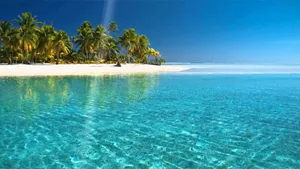 Tropical Beach Island Clear Waters Wallpaper