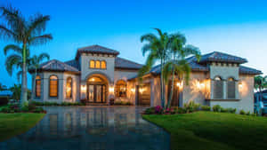 Tropical Mansion Luxury House Wallpaper