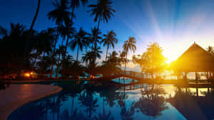 Tropical Resort Sunset Thailand Wallpaper