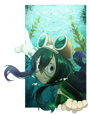 Tsuyu Asui Underwater Wallpaper