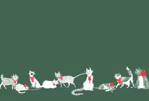 Tumblr Christmas Cat With Red Bows Wallpaper