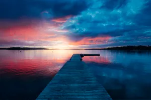 Tumblr Docking Pier In Sunset Wallpaper