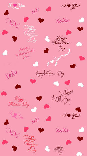 Tumblr Valentines Day Pink Greetings Heart Pattern Wallpaper