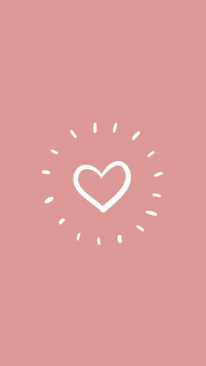 Tumblr Valentines Day Pink Minimalist Heart Wallpaper