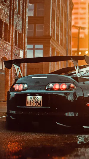 Turbocharged Jdm Toyota Supra With Vivid Yellow Paint Job Wallpaper