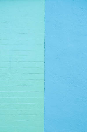 Turquoise And Light Blue Brick Wall Texture Wallpaper