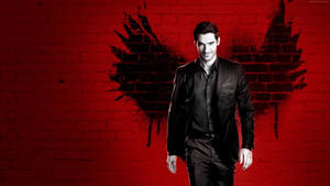 Tv 4k Lucifer Black Wings Red Aesthetic Wallpaper