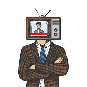 Tv Head Man Vector Wallpaper