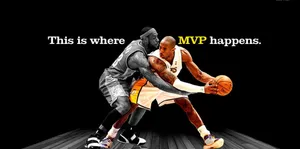 Two Basketball Greats, Lebron James And Kobe Bryant Wallpaper