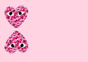 Two Comme Des Garçons Pink Hearts Wallpaper