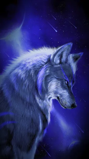 Two Epic Wolves Standing In The Moonlight Wallpaper