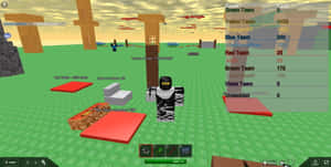 Two Friends Dressed Up As Adorable Roblox Avatars Wallpaper