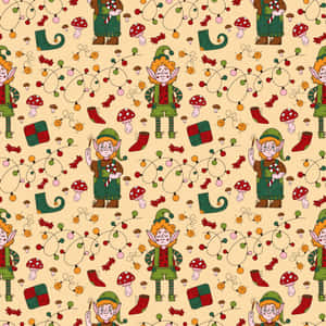 Two Happy Christmas Elves Ready For The Holidays. Wallpaper