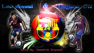 Two Of The Biggest Footballing Stars Of Our Time, Lionel Messi And Neymar Jr Wallpaper