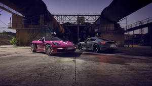 Two Porsches Parked As 5120x1440 Car Wallpaper