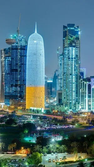 Two-toned Light Doha City Wallpaper