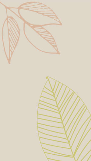 Two Types Of Leaves In Neutral Background Wallpaper