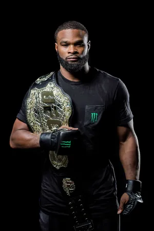 Tyron Woodley With Championship Belt Wallpaper