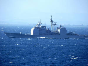 U S Navy Ship In Mediterranean Sea Wallpaper