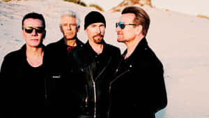 U2 Band Members Beach Portrait Wallpaper