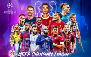 Uefa Champions League Football Stars Art Wallpaper