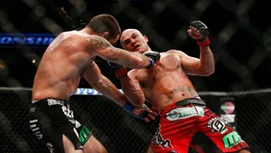 Ufc Fighter Robbie Lawler Skillfully Dodges An Attack Wallpaper