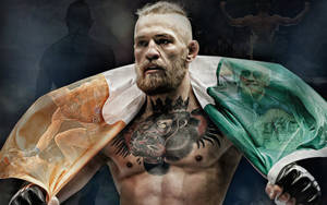 Ufc Mcgregor With Irish Flag Wallpaper