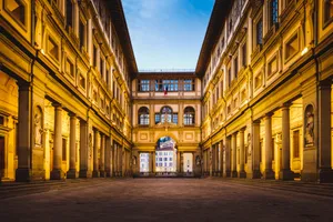 Uffizi Gallery Facade Lights Wallpaper