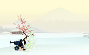 Ukiyo-e Style Seppuku Pastel Art Wallpaper