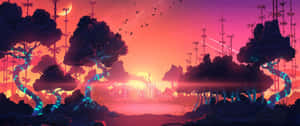 Ultra Wide 3440 X 1440 Sunset Space Wallpaper