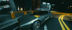 Ultrawide Cyberpunk Black Car Wallpaper