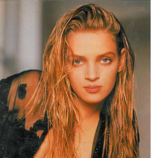 Uma Thurman Sexy Vintage Photography Wallpaper