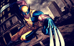 Uncanny Avenger Wolverine Takes A Walk In The City Wallpaper