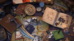 Uncharted Game Books And Artefacts Wallpaper