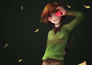 Undertale Frisk Heart Eyes Wallpaper
