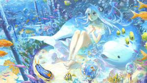 Underwater Ecchi Anime Character Wallpaper