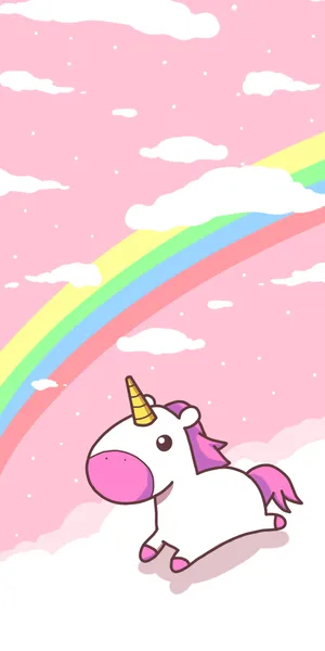 Unicorn Rainbow Fantasy Phone Wallpaper Wallpaper