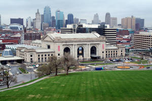 Union Station Outdoors Green Field Wallpaper