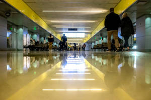 Union Station With Reflective Flooring Wallpaper