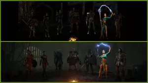 Unite To Defeat Diablo In The Epic Hellish Adventure Of Diablo 2 Wallpaper
