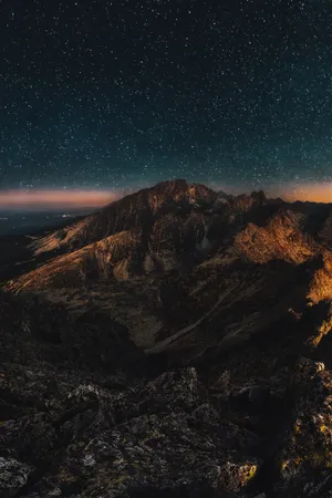 Universal Galaxy From Mountain Peak Wallpaper